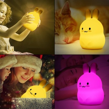 НОЧНИК ДЛЯ ДЕТЕЙ КРОЛИК, ЦВЕТНОЙ СИЛИКОНОВЫЙ С ДИСТАНЦИОННЫМ RGB СВЕТОДИОДОМ SOFT