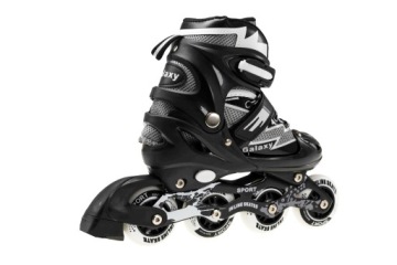 РОЛИКОВЫЕ КОНЬКИ РЕГУЛИРУЕМЫЕ КОНЬКИ ЧЕРНЫЕ 34-37 СВЕТОДИОДНЫЕ КОЛЕСА