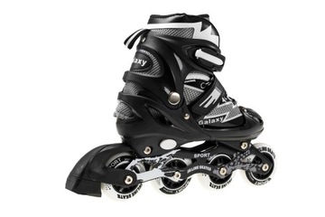 РОЛИКОВЫЕ КОНЬКИ РЕГУЛИРУЕМЫЕ КОНЬКИ ЧЕРНЫЕ 38-41 СВЕТОДИОДНЫЕ КОЛЕСА