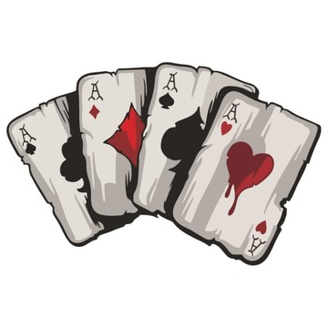 NAKLEJKA 3D NA AUTO SAMOCHÓD KARTY POKER TALIA ASY