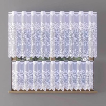 Elegancka zazdrostka żakardowa biała metrażowa Mansa 50 cm 624832
