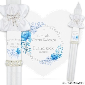 БЕЛАЯ ОДЕЖДА И КРЕЩЕСТВЕННАЯ СВЕЧА И 2 ПЕРСОНАЛИЗИРОВАННЫЕ ДЕРЕВЯННЫЕ КОРОБКИ S