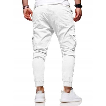 Spodnie dresowe męskie 87998 biały rozmiar M