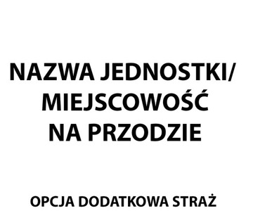 Nazwa jednostki/miejscowość PRZÓD haft