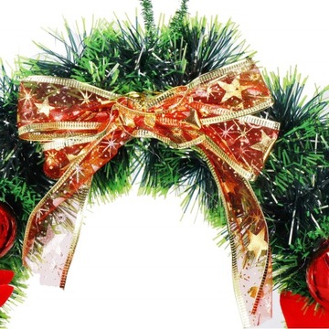 РОЖДЕСТВЕНСКИЙ ВЕНОК, ДВЕРНОЙ ВЕНОК КРЕМ, 35см, БОЛЬШОЙ