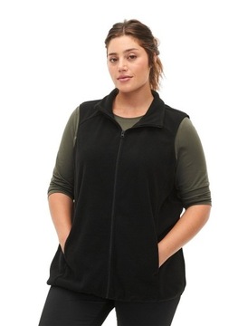 KAMIZELKA POLAR CZARNA KIESZENIE ZIZZI PLUS SIZE 154A