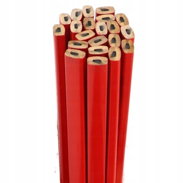 12x OŁÓWEK STOLARSKI CIESIELSKI CZERWONY 18 cm DUŻY