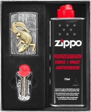 Zestaw ZIPPO Zapalniczka CROCODILE EMBLEM prezentowy*nr1