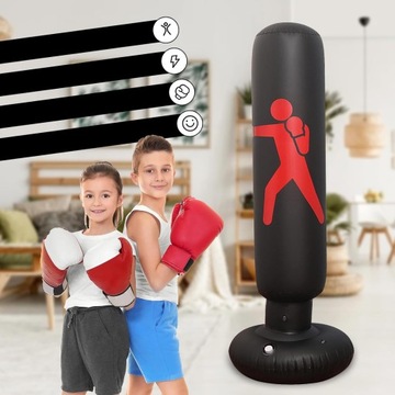 БОКСЕРСКАЯ СУМКА, 160 СМ, НАДУВНАЯ ОТДЕЛЬНО СТОЯЩАЯ, КРУЖКА ПЕСОЧНАЯ КОЛОНКА