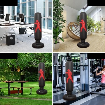 БОКСЕРСКАЯ СУМКА, 160 СМ, НАДУВНАЯ ОТДЕЛЬНО СТОЯЩАЯ, КРУЖКА ПЕСОЧНАЯ КОЛОНКА