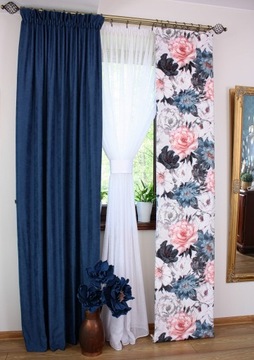 Толстая 3D велюровая занавеска индивидуального размера с яркими большими цветами