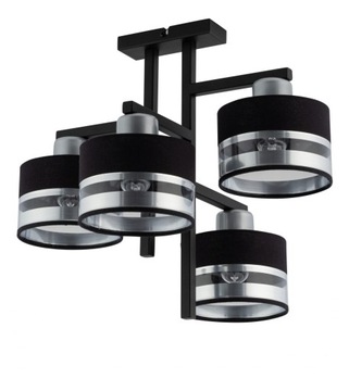 Designerski Nowoczesny SIGMA PRO 4 plafon CZARNY SREBRNY LED