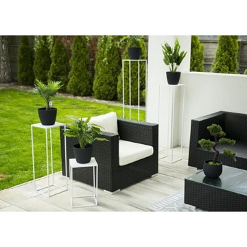 Подставка для цветов из белого металла, ручная работа в Польше.