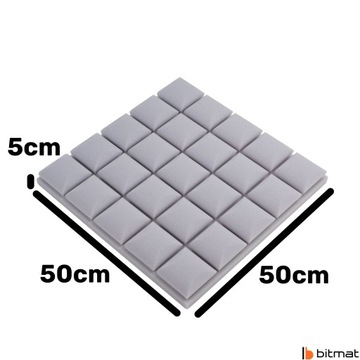 Квадратная панель акустическая светло -серая кассета