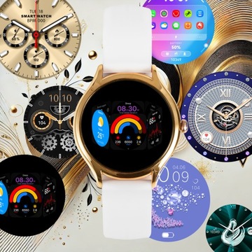 SMARTWATCH DAMSKI ZEGAREK PL MENU POWIADOMIENIA ROZMOWY SMART WATCH 3 PASKI