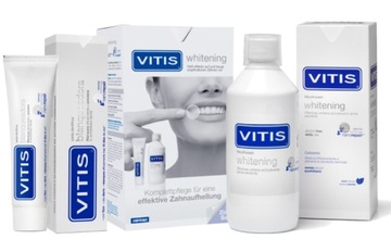 VITIS Whitening ZESTAW 2w1 płyn i pasta do zębów