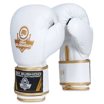 Bushido Rękawice Bokserskie DBD-B-2 Skóra Białe 10oz