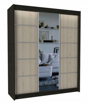 Szafa przesuwna M szer. 180 cm Wenge/dąb sonoma