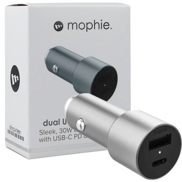 Ładowarka samochodowa Mophie 30W do smartfona USB-A USB-C do auta samochodu