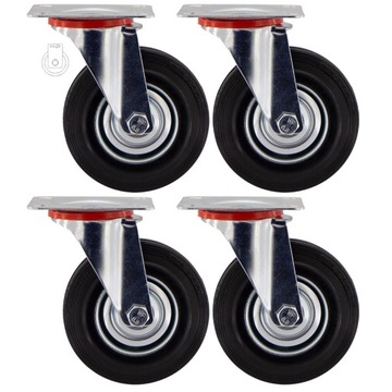 KOMPLET 4 SZT. KÓŁ fi 125 wózek regał 41STGU125