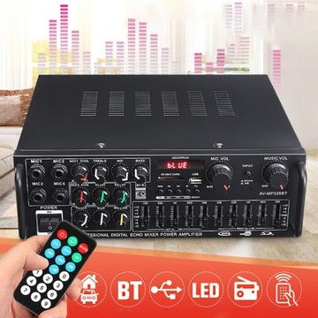 ИНТЕГРИРОВАННЫЙ УСИЛИТЕЛЬ 2000 Вт BLUETOOTH 5.0 HIFI СТЕРЕО FM-РАДИО