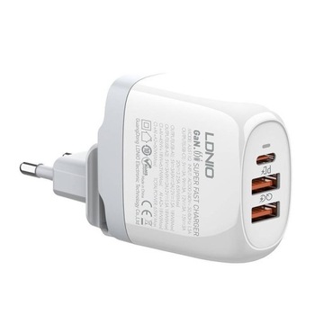 Ładowarka sieciowa GaN 65W 2x USB + USB-C QC4 PD 3.0 BC PPS AFC FCP SCP