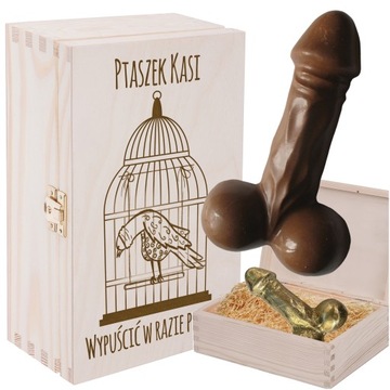 PUDEŁKO Z CZEKOLADOWY PENIS PREZENT DLA PRZYJACIÓŁKI NA WIECZÓR PANIEŃSKI