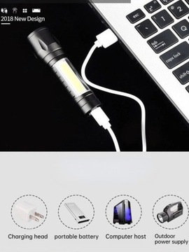 Перезаряжаемый мощный светодиодный фонарик Mini Zoom.