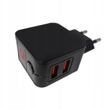 СЕТЕВОЕ ЗАРЯДНОЕ УСТРОЙСТВО для телефона 2xUSB 2,4А АМПЕРМЕТР
