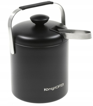 Ведро-холодильник KonigHoffer LUGO 1,3 л + щипцы, МАТ ЧЕРНЫЙ