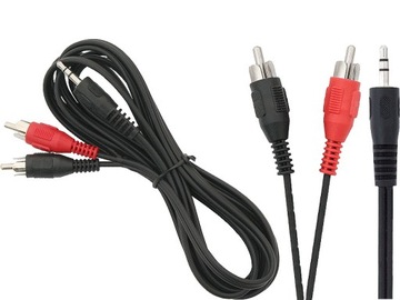 KABEL PRZYŁĄCZE MINIJACK 3,5MM 2xRCA CINCH AUX 1,8