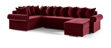 Bordowy Narożnik 312 x 208cm BENNY GM