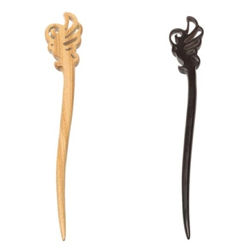 Винтажная резная деревянная заколка для волос с бабочкой, заколка для волос с шиньоном, аксессуары