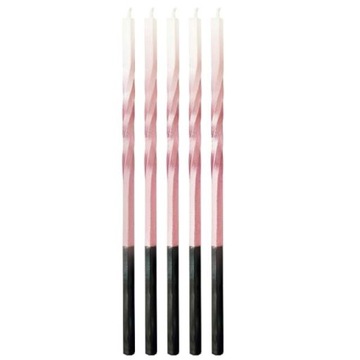 ŚWIECZKI urodzinowe ŚWIDERKI różowo-białe OMBRE