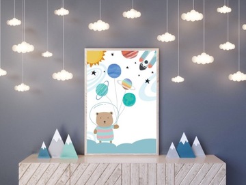 PLAKAT DLA CHŁOPCA KOSMOS wiele wzrów 21x30