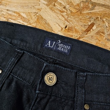 Spodnie Lniane ARMANI JEANS Proste Len Materiałowe Nowy Model 32