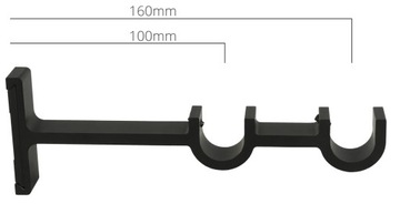 Wspornik Karnisza BOJANEK podwójny 19+19mm Czarny
