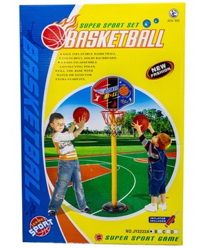 ZESTAW DO KOSZYKÓWKI mini DLA DZIECI REGULOWANY do 140cm + POMPKA + PIŁKA
