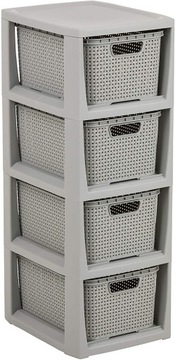 КНИЖНЫЙ ШКАФ, ШКАФ, СУНДУК, ПОЛКА С 4 КОРЗИНАМИ, РОТАН БРАНК