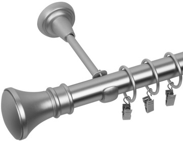 KARNISZ POJEDYNCZY 120 CM 25MM PRIMA METALOWY 3 KOLORY WYBÓR ZAKOŃCZEŃ RENA