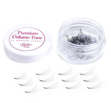 RZĘSY KĘPKI PREMIUM VOLUME FANS 5D C 0,07 13 MM WONDER LASHES 130SZT SŁOIK