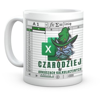 Prezent Kubek dla Niego Arkusz Excel, Czarodziej w Arkuszach Kalkulacyjnych