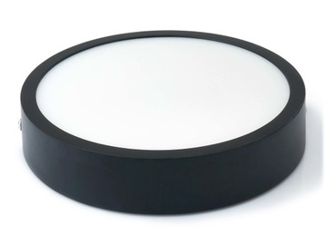 PANEL LED NATYNKOWY OKRĄGŁY CZARNY 18W PLAFON