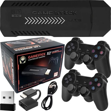 KONSOLA RETRO TV GRA TELEWIZYJNA 2 PADY KARTA 64 GB GAME STICK +30000GIER