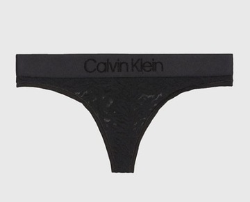 CALVIN KLEIN DAMSKIE CZARNE MAJTKI STRINGI Z LOGO S 0Z8B1_H*