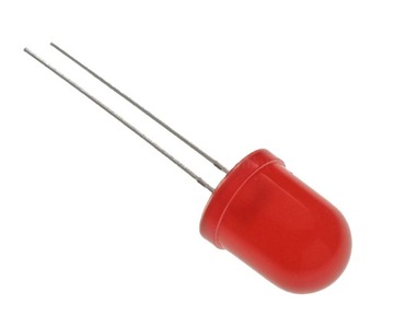DIODA LED 10mm 300mcd CZERWONA MATOWA RED 10szt