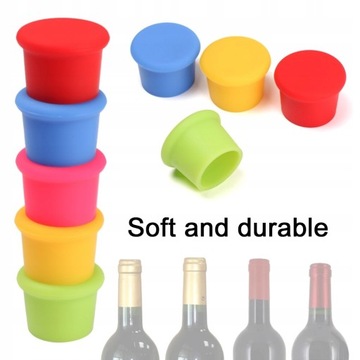 5 sztuk Multicolor silikonowy korek do butelki