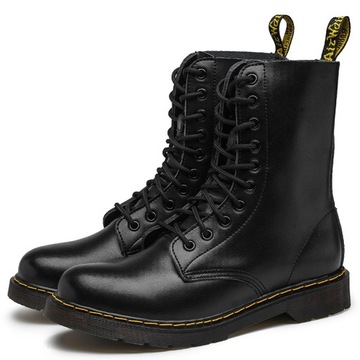 45 GLANY BOTKI DR COMBAT BOOTS SKÓRZANE TRAPERKI KOZAKI 10 DZIUREK UNISEX