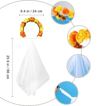 ВЕНОК НА ГОЛОВУ С ЦВЕТАМИ ДЛЯ МАЛЬЧИЧНИКА СО СВАДЕБНОЙ ФАТОЙ БОХО