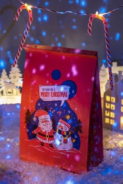 РОЖДЕСТВЕНСКИЕ подарочные блок-пакеты, по 10 штук в ПОДАРОК, бумажные пакеты